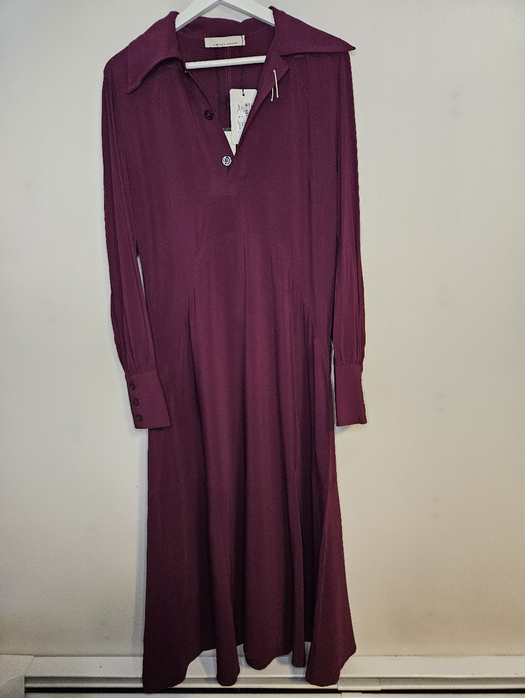 New Liviana Conti Mauve Plum Purple Viscose Midi Dress It 44 / Us 8-10 Luxury